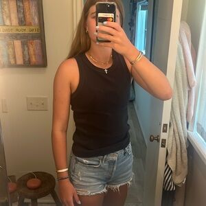 Citizens of humanity black high neck tank